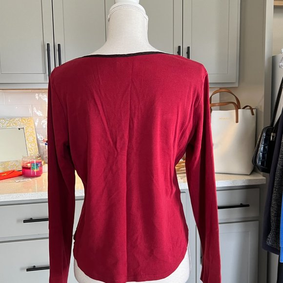BOGO Bundle of Red Loft Top and Green E & M Top Both Large - Picture 2 of 8